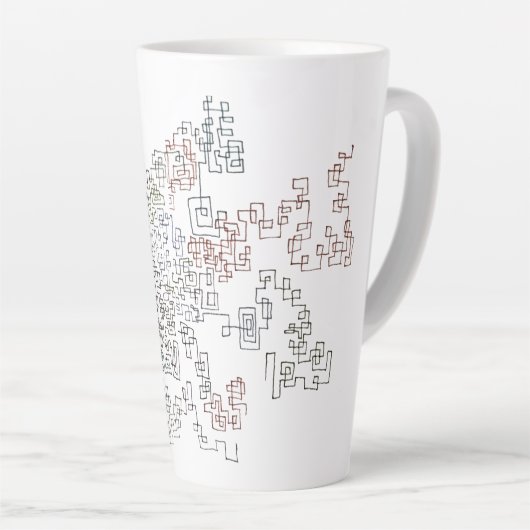 Zig Zag Doodlebug latte mug Latte Mok (Rechterhoek)