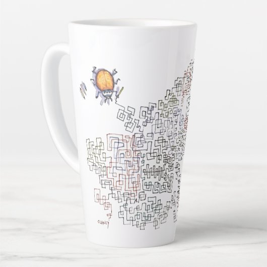 Zig Zag Doodlebug latte mug Latte Mok (Linkerhoek)