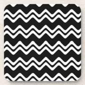 Zig Zag dubbel gekleurd lijnpatroon Bier Onderzetter (Voorkant)