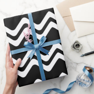 Zig Zag dubbel gekleurd lijnpatroon Cadeaupapier