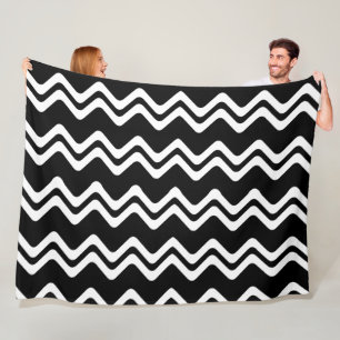 Zig Zag dubbel gekleurd lijnpatroon Fleece Deken