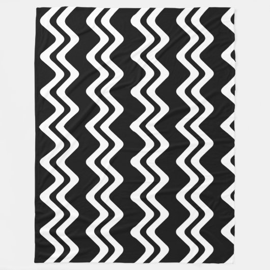 Zig Zag dubbel gekleurd lijnpatroon Fleece Deken (Voorkant)