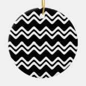 Zig Zag dubbel gekleurd lijnpatroon Keramisch Ornament (Voorkant)