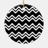 Zig Zag dubbel gekleurd lijnpatroon Keramisch Ornament (Achterkant)