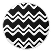 Zig Zag dubbel gekleurd lijnpatroon Keramische Knop (Voorkant)