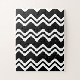 Zig Zag dubbel gekleurd lijnpatroon Legpuzzel