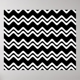 Zig Zag dubbel gekleurd lijnpatroon Poster