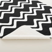 Zig Zag dubbel gekleurd lijnpatroon Sherpa Deken (3/4)