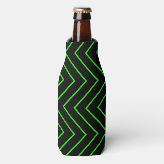 Zig Zag fles koeler/groen/zwart Flesjeskoeler (Fles Voorkant)