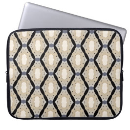 Zig zag geometric black and off-white  laptop sleeve