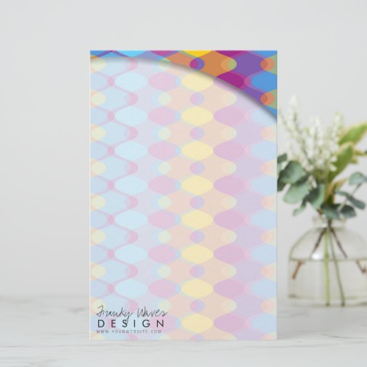 Zig Zag Golven Patroon Kleurrijke Mod Art Geo Desi Briefpapier (Staand voorkant)