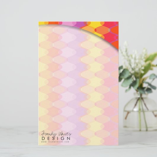 Zig Zag Golven Patroon Kleurrijke Mod Art Geo Desi Briefpapier (Staand voorkant)