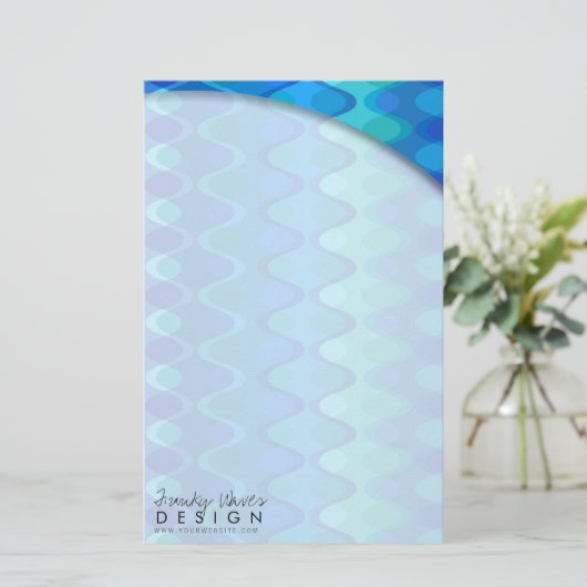 Zig Zag Golven Patroon Kleurrijke Mod Art Geo Desi Briefpapier (Staand voorkant)