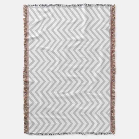 Zig Zag Gray and White Pattern Deken (Voorkant Verticaal)