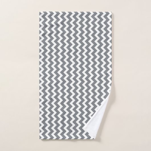 ZIG ZAG - GRAY & WHITE BAD HANDDOEK (Handdoek)