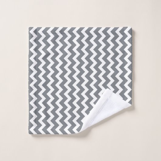 ZIG ZAG - GRAY & WHITE BAD HANDDOEK (Wasdoekje)