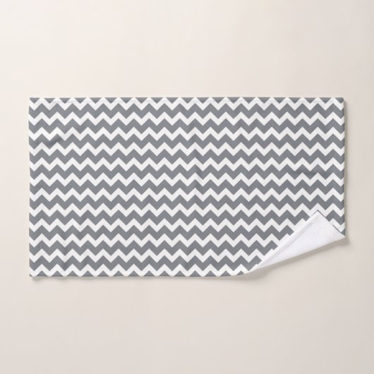 ZIG ZAG - GRAY & WHITE BAD HANDDOEK (Handdoek)