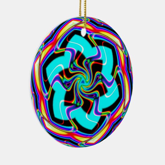 Zig Zag Hexagon Snowfllake Keramisch Ornament (Rechts)