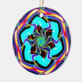 Zig Zag Hexagon Snowfllake Keramisch Ornament (Links)