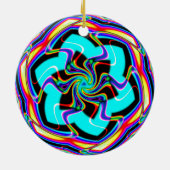 Zig Zag Hexagon Snowfllake Keramisch Ornament (Achterkant)