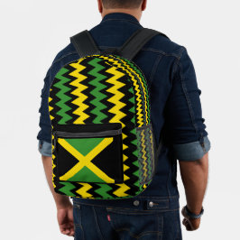 Zig Zag Jamaicaanse vlag ontwerp Bedrukte Rugzak