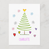 Zig Zag kerstboom Briefkaart (Voorkant)