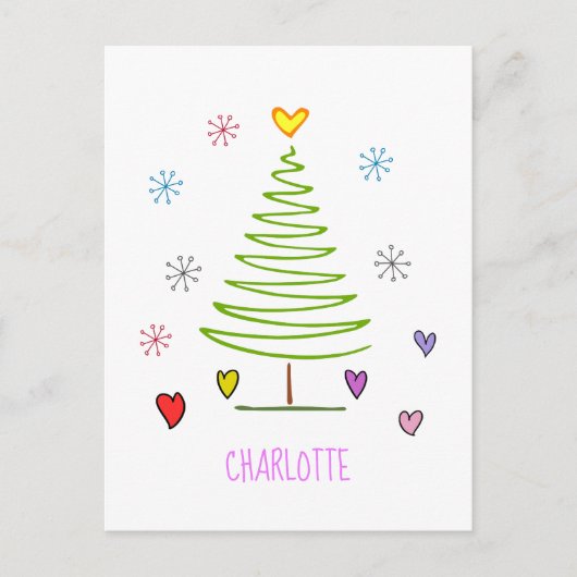 Zig Zag kerstboom Briefkaart (Voorkant)