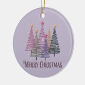 Zig Zag Kerstboom Faux Glitter Xmas Winter Keramisch Ornament (Links)