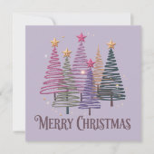 Zig Zag Kerstboom Nep Glitters Kerstmis Winter Feestdagenkaart (Voorkant)