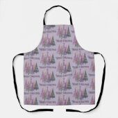 Zig Zag Kerstboom Nep Glitters Kerstmis Winter Schort (Voorkant)