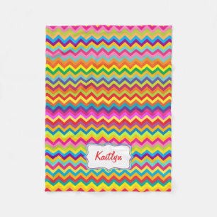 Zig zag kleurrijke naam deken
