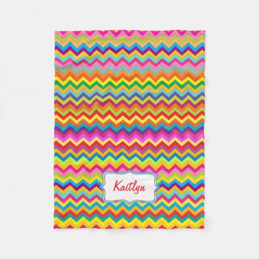 Zig zag kleurrijke naam deken (Voorkant)