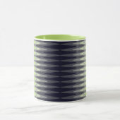 Zig Zag Lime Groen Zwart Wit Grijs Patroon Mok (Midden)