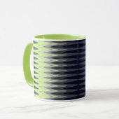 Zig Zag Lime Groen Zwart Wit Grijs Patroon Mok (Voorkant links)