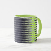 Zig Zag Lime Groen Zwart Wit Grijs Patroon Mok (Voorkant rechts)