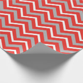 Zig Zag Lines Red White Gray Creative Stripes Cadeaupapier (Hoek)