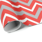 Zig Zag Lines Red White Gray Creative Stripes Cadeaupapier (Rol Hoek)