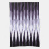 Zig Zag Paars White Grey Pattern Kitchen Towel Theedoek (Verticaal)