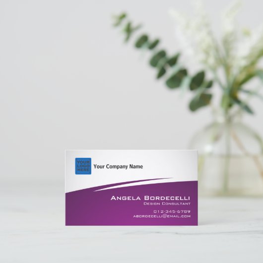Zig Zag Paarse Visitekaartje (Staand voorkant)