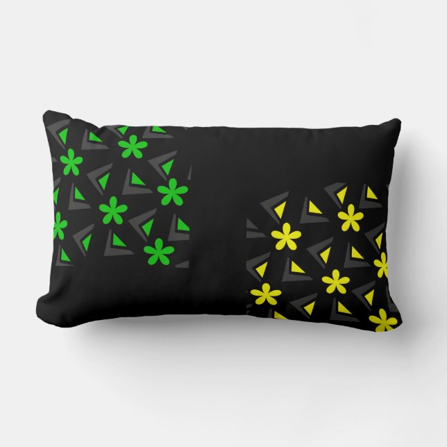Zig zag patroon met bloemen kussen (Voorkant)