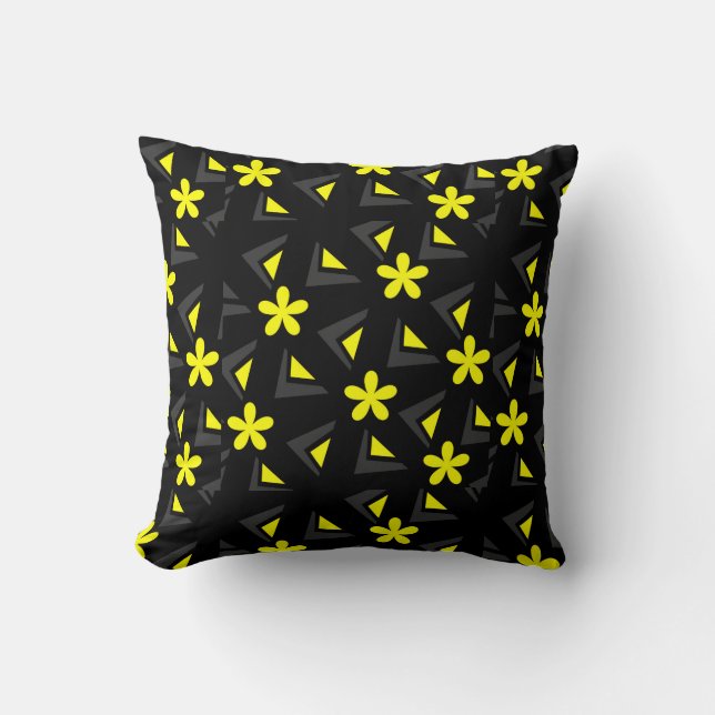 Zig zag patroon met bloemen kussen (Voorkant)