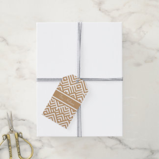 Zig zag patroon met naam cadeaulabel