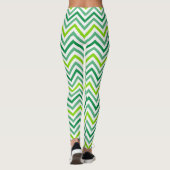 Zig Zag Pattern White Womens Leggings, gestript Leggings (Achterkant)