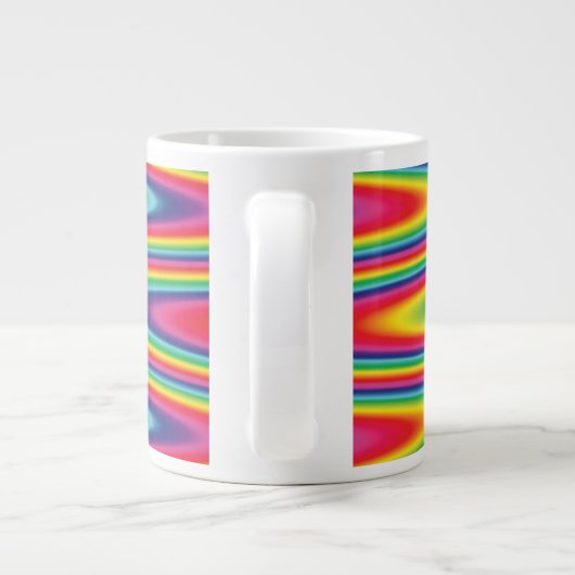 Zig Zag Psychedelic Rainbow Pattern Grote Koffiekop (Achterkant)