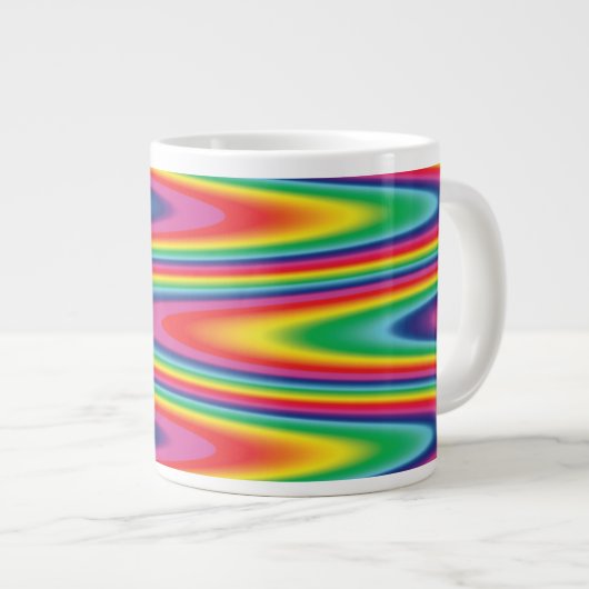 Zig Zag Psychedelic Rainbow Pattern Grote Koffiekop (Voorkant rechts)