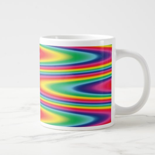 Zig Zag Psychedelic Rainbow Pattern Grote Koffiekop (Rechts)