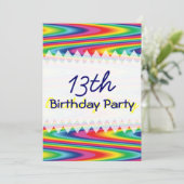 Zig Zag Rainbow Birthday Kaart (Staand voorkant)