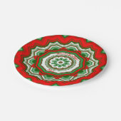 Zig Zag Red/Green Kerstparty Papieren Bordje (Gekanteld)
