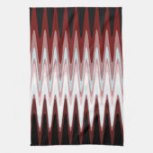 Zig Zag Red White Gray Pattern Kitchen Towel Theedoek (Verticaal)