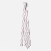 Zig Zag roze en wit geometrisch patroon Stropdas (Achterkant)
